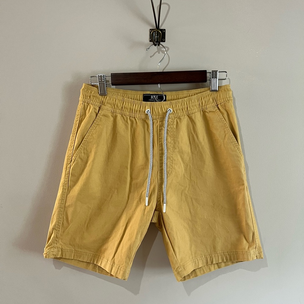 Men's Yellow Khaki Casual Shorts